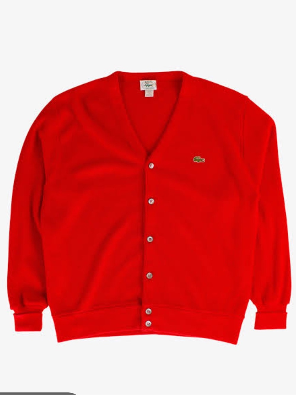 Vintage Izod Men’s or women’s Red V-Neck Button Cardigan Sweater